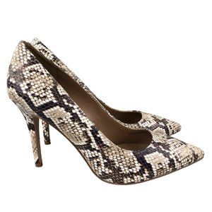 White House Black Market Women's Size 7.5M Olivia Neutral Snakeskin Pumps Heels